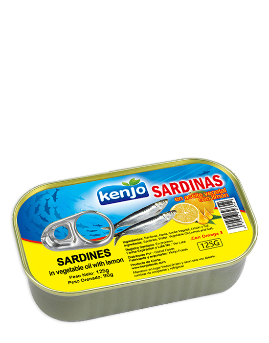 Sardines in vegetable oil  with lemon